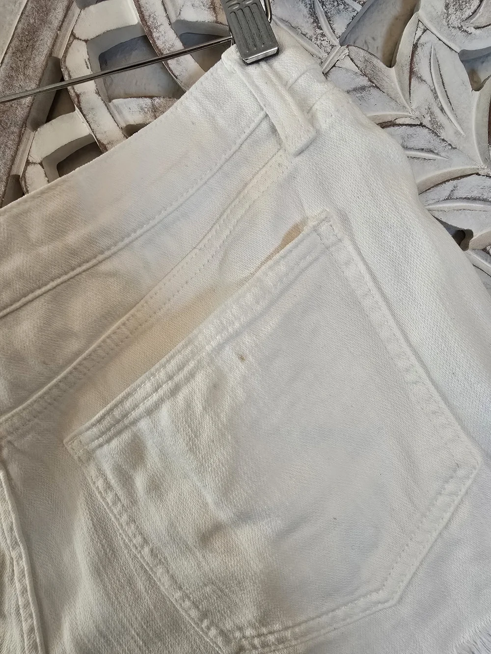 pistola White High-Rise Frayed Hem Denim Cutoff Shorts